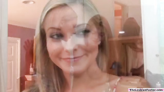 Faye Reagan Blonde teen wants to see if her room mate is a lesbian.by kissing and masturbating