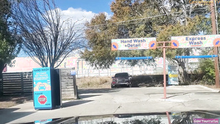 Masturbating in a full service car wash