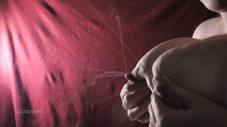 Lactation  tits sprays milk