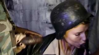 Germanic Female Soldier Getting Double Penetrated By Black Cock Sausages
