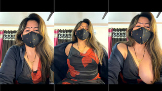 88pink Delhi ke Nepali Randi bhabhi ka 21 jan Morning Flower dress one boobs open show part 1