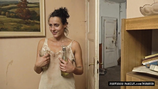 Share drunken wife with friends in poor European family