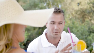 Gorgeous MILF Brandi Love fucks with lucky pool boy Chad White