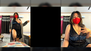 88pink Delhi ke Nepali randi bhabhi ka 22 jan evening show part 2 black nighty one boobs open dance