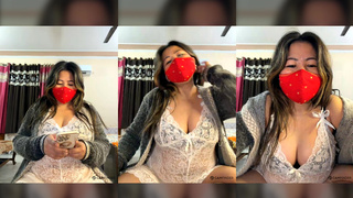 88pink Delhi ke Nepali randi bhabhi ka 23 jan Evening show part 1 Net white dress dirty talk