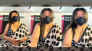 88pink full toy control white saree Nepali randi bhabhi