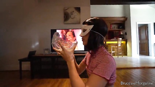 Brother and stepsis watching the pissing porn together