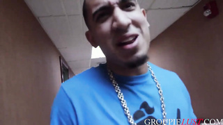 Groupie gets fucked in the studio