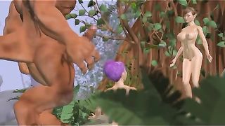 Summoned demon poke a girl