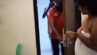 Aunty with delivery boy