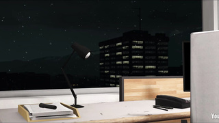 Zoey sucks up to her boss at Christmas party