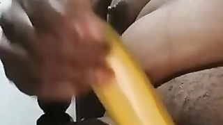 New bannana into mom's pussy