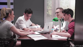 girl goes to the library to fuck all the men she can instead of studying