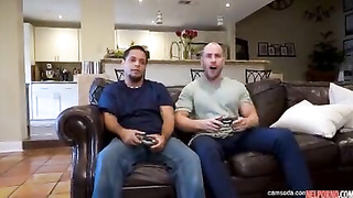 Wife with big tits cheats on her husband with a neighbor and spreads her legs in front of him