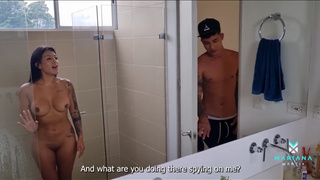 Mariana Martix- My Voyeur Brother Spies on me while I shower
