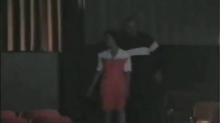 Slut wife gets gangbanged at movie theater