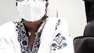 young girl fingers her desi pussy in the office mms video by Khan