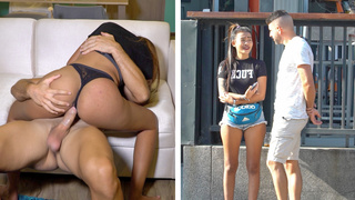 Asian Girl Next Door Get Picked Up And Her Pussy Demolished