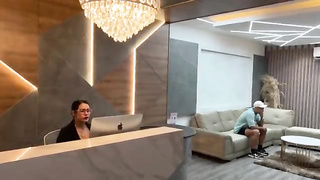 secretary helps young client chose