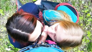 Codefuck threesome public blowjob