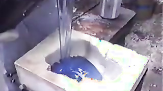 Professional whore plays with GIANT dildo