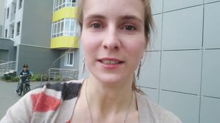 Russian milf masturbating in the real taxi