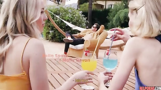 Blondes do everything Threesome to bring a guy to the peak of bliss