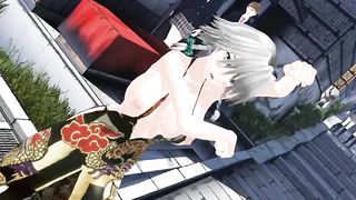 3D MMD Sakuya Public nude dance