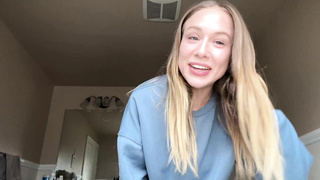 Squirting Teen Almost Caught In Parents Bathroom