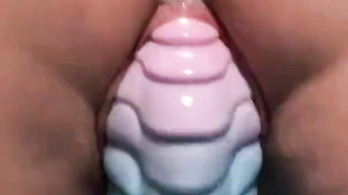 girl with giant dildo