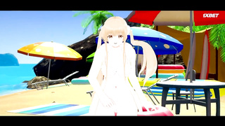 Шиина Махиру на пляже