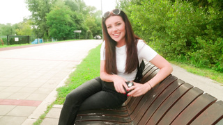 Risky Blowjob in the Park with Cum in the Mouth