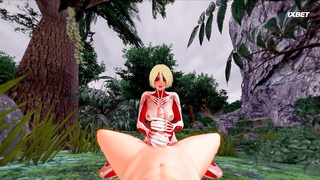 Секс с титаном Энни – Атака Титанов на Хэллоуин 1 серия