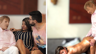 Pervert Old Man Uncle Fucks A Cute Latina Teen In A Threesome