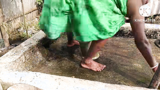 Desi (Indian) big boobs village woman fucked while bathing