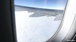 Sex in Airplane PUBLIC HANDJOB WITH CUMSHOT, BRAVO! -  Veronika Charm - HD 720p