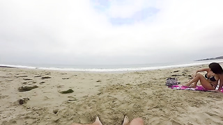 Peta faz amizade na praia