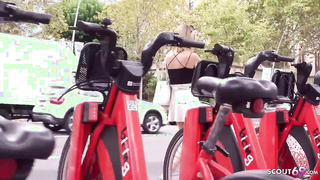 lady walk on road and public agent
