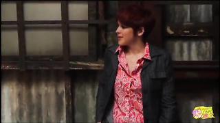 Engaging in flirtatious behavior after the movie showing arouses  redheaded lesbians