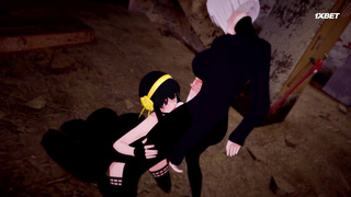 Фута Йор и Фута Фиона трахают друг друга. Spy × Family 1 серия