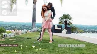 Jugando al golf con mi hija , hoyo en uno...subt ...  con Cleo Clementine