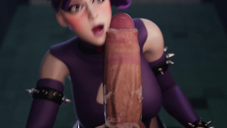 Animación 3D hentai. Chica Punk en el baño. Subtitulado Español